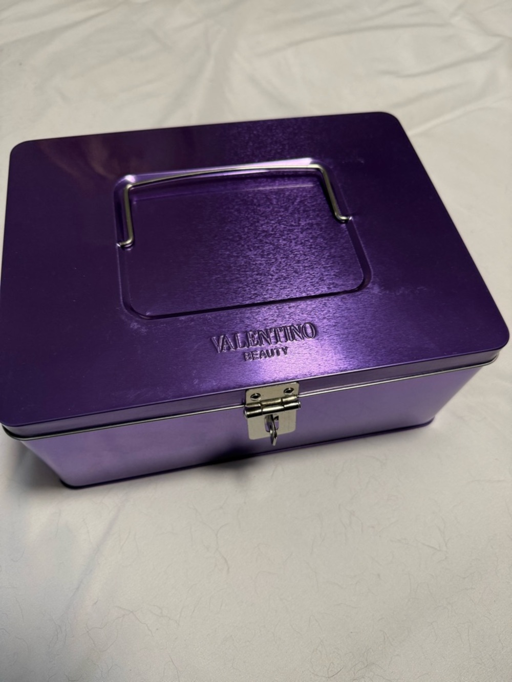 Valentino Beauty Purple Metallic Lock Box with Key